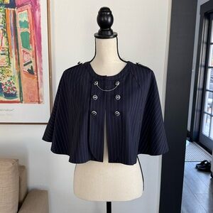 NWT Axes Femme Japan Pinstripe Cape – Size F (Free Size) with Chain Detail